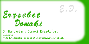 erzsebet domoki business card